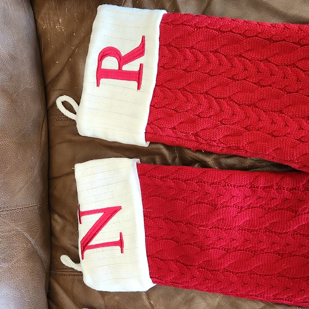Various Christmas stockings with initials on them, selling separately. - Picture 5 of 8